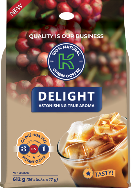 Cà phê sữa hòa tan K Coffee Delight 3in1 17g [Combo 30 gói]