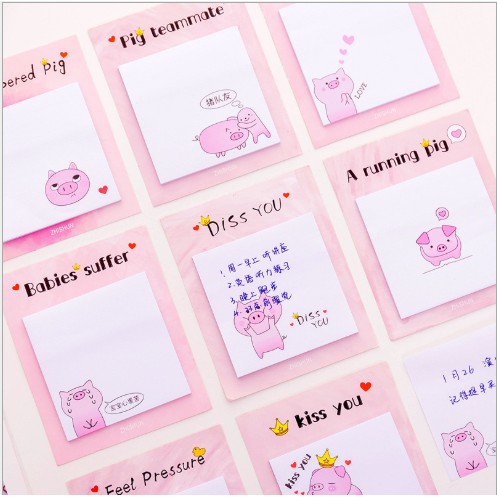 Giấy Note Ghi Chú Heo Hồng 30 Tờ