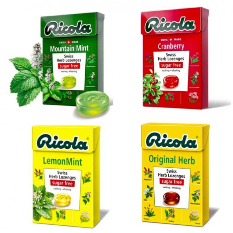 Kẹo ngậm thảo dược Ricola hộp 40g Thụy Sỹ