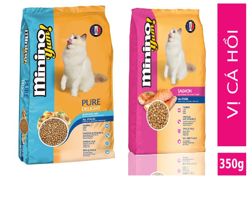 Hanpet - (gói lớn 1,5kg &1,3kg) MININO - Thức ăn viên cao cấp cho mèo mọi lứa tuổi thức ăn me-o Vị cá ngừ và Hải sản