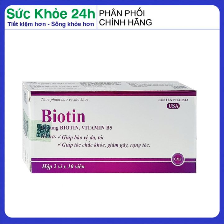 Viên uống bổ sung Biotin, Vitamin B5 giúp tóc chắc khỏe, giảm gãy rụng tóc