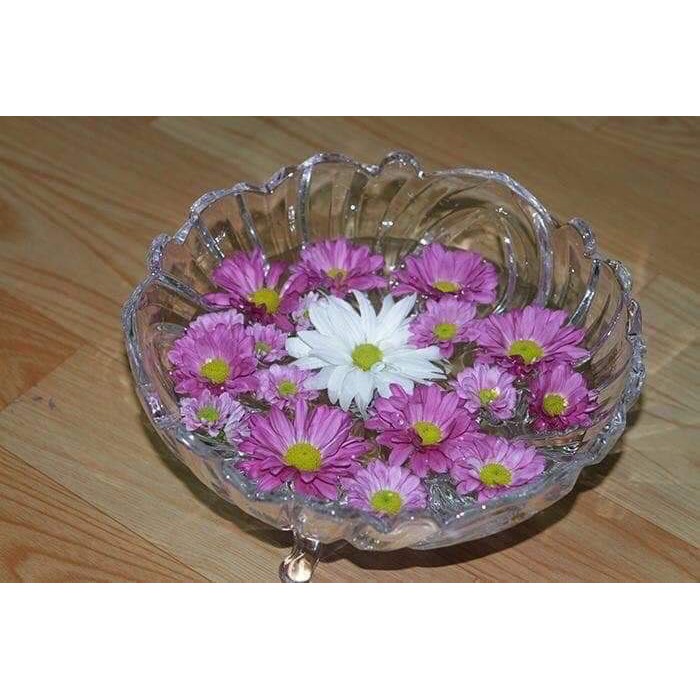 Bát thủy tinh pha lê bông hoa 3 chân
