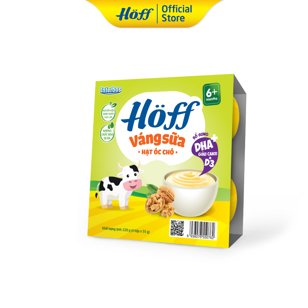 Váng sữa hạt Óc chó Hoff vỉ 4 hộp x 55g