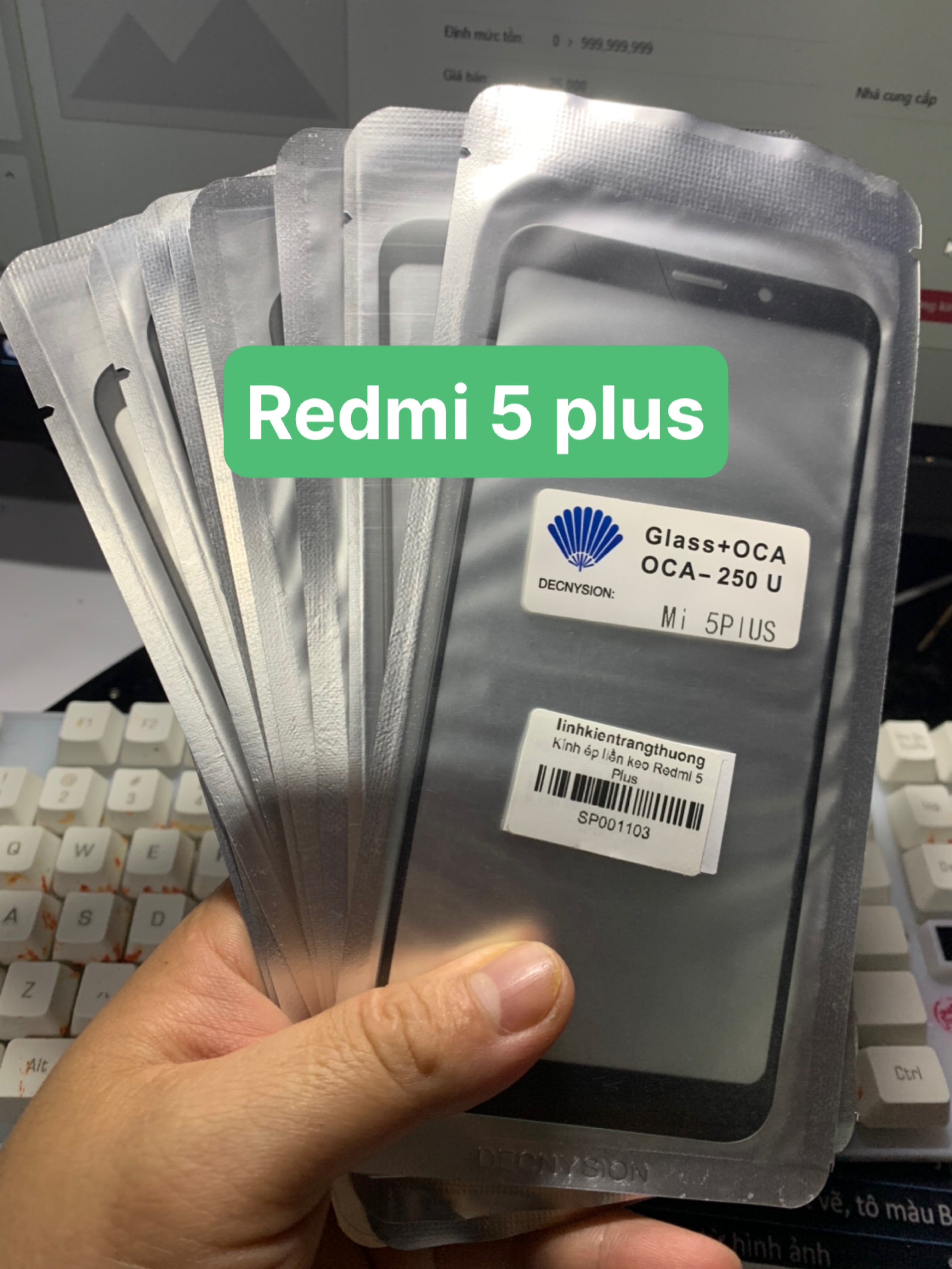 Kính ép liền keo xiaomi redmi 5 plus