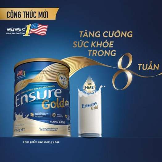 Sữa bột Ensure Gold vani 850g date tháng 6