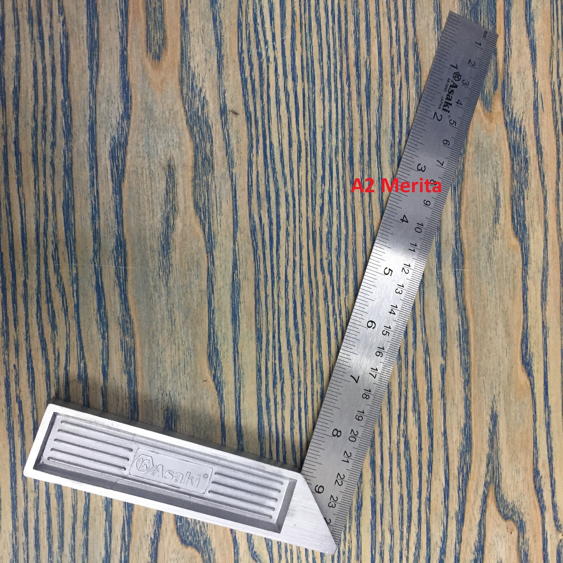 Thước Eke mộc 250mm Asaki AK-2642