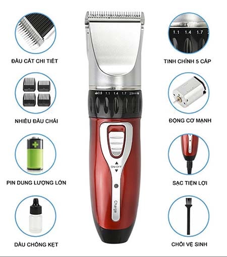 Tông đơ cắt tóc Jichen loại tốt - Máy Hớt Tóc