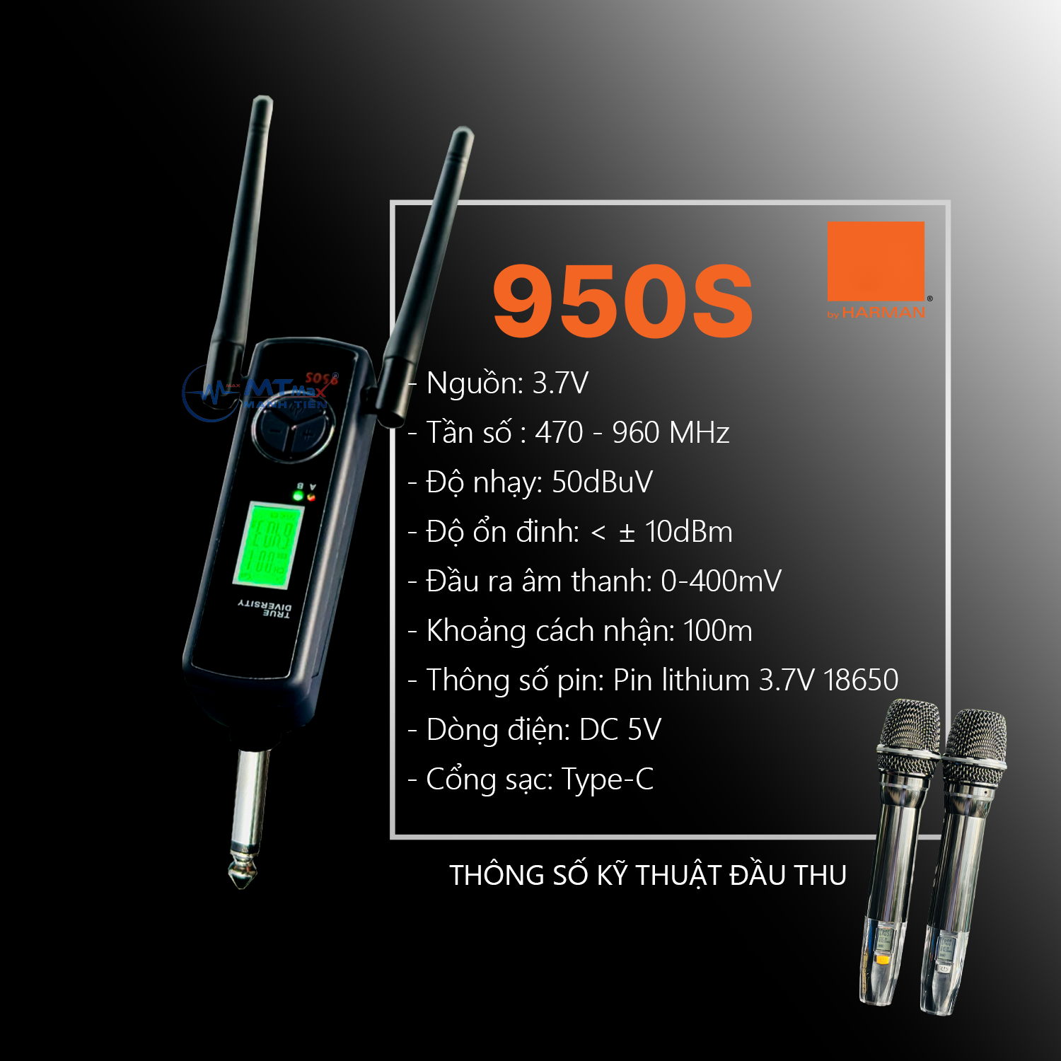 [ Hàng Xịn Giảm 30% ] Micro Cao Cấp 950S - Micro Karaoke Không Dây Đa Năng Sử Dụng Cho Tất Loại Loa Kéo, Vang, Amply Thiết Kế Mới Lạ Siêu Đẹp Bắt Sóng Xa Đến 100M Bảo Hành 12 Tháng