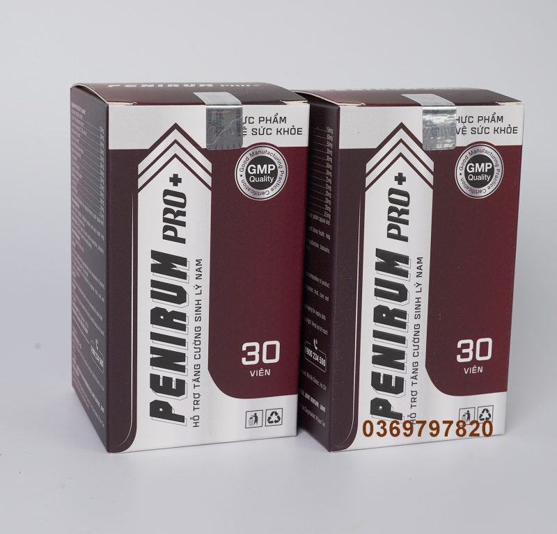 2 hộp PENIRUM PRO+ chuyên giúp cậu nhỏ dài khoẻ - Hộp 30 viên