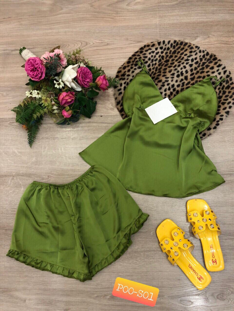 Set Bộ Lụa Phi Ngủ Sexy Quyến Rũ Sang