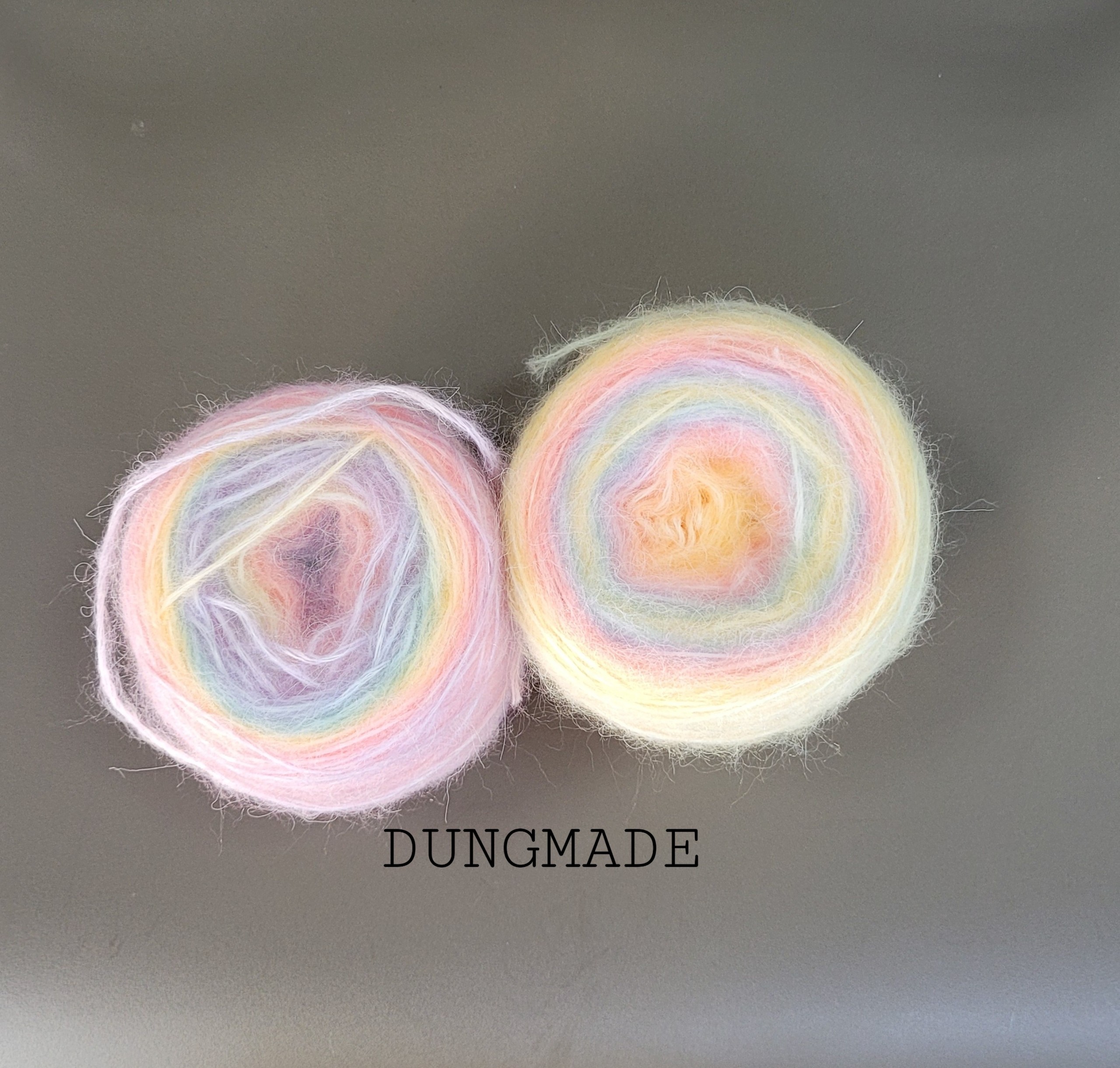 Len mohair cầu vồng cuộn len sợi đan móc Dungmade cuộn 100gr