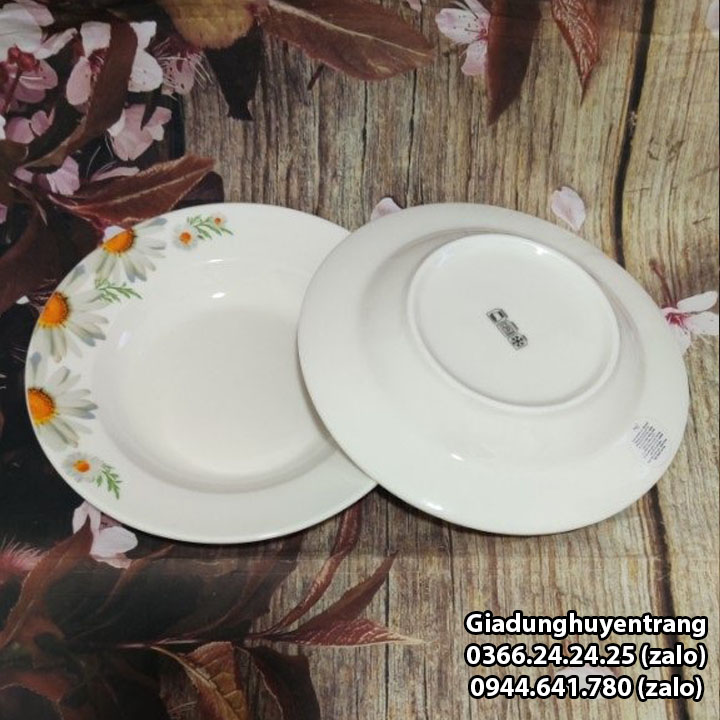 dĩa sứ họa tiết - dĩa sứ lòng sâu