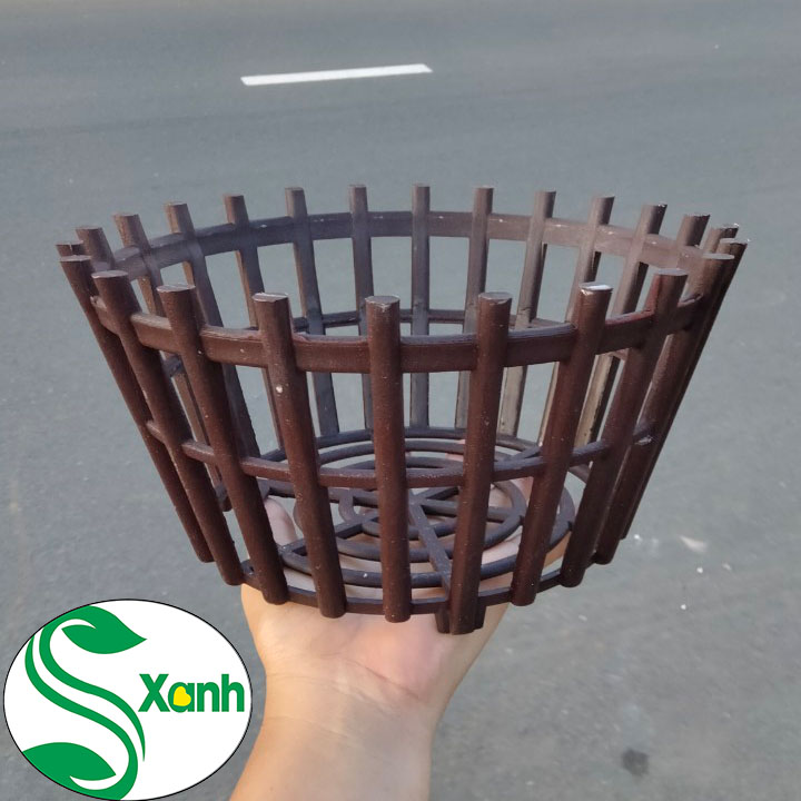 Chậu Trồng Lan giả gỗ Phi 25 cm