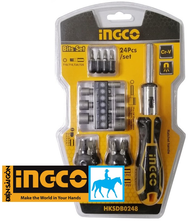 Bộ 24 công cụ tuốc nơ vít đa năng Bits Set INGCO HKSDB0248