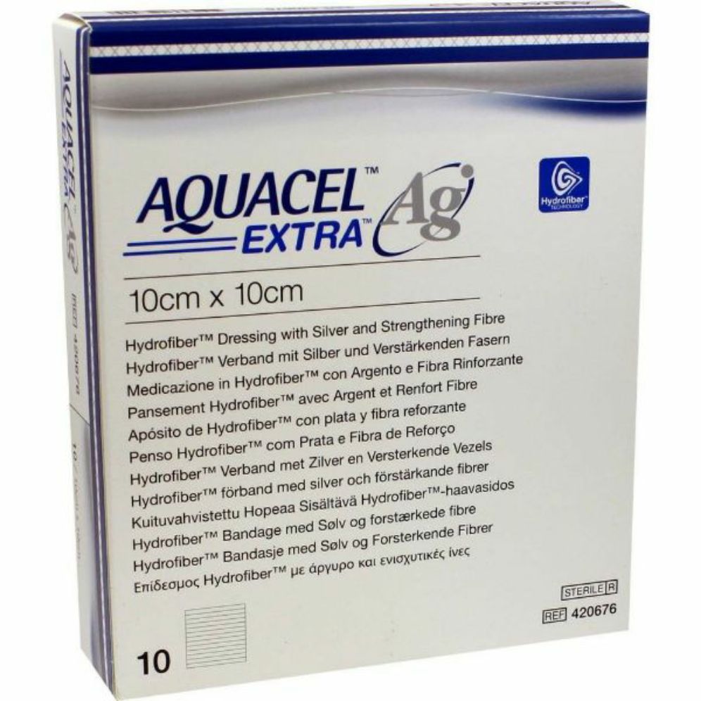 Gạc y tế cao cấp dán viết thương, dán bỏng Aquacel Extra Ag ConvaTec 10x10 chính hãng UK