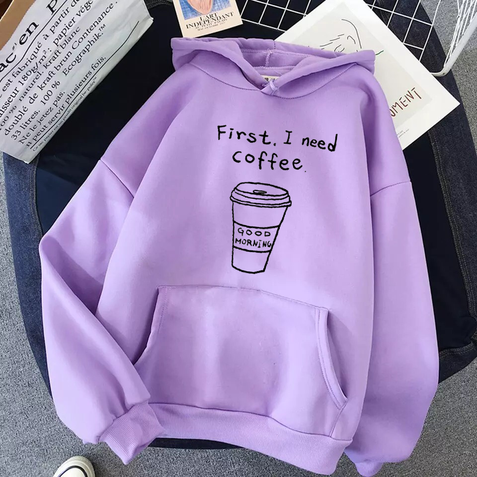 [Hoàn Tiền 15%] ÁO HOODIE UNISEX IN I NEED COFFEE (NHIỀU MÀU)