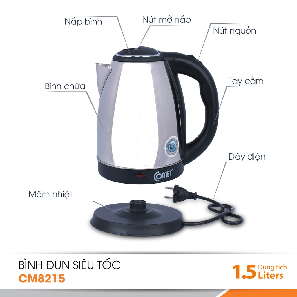 Bình đun Comet 1,5L - CM8215