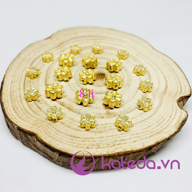 [HCM]Charm hoa mai bạc S925 mạ vàng 6li/ 8li