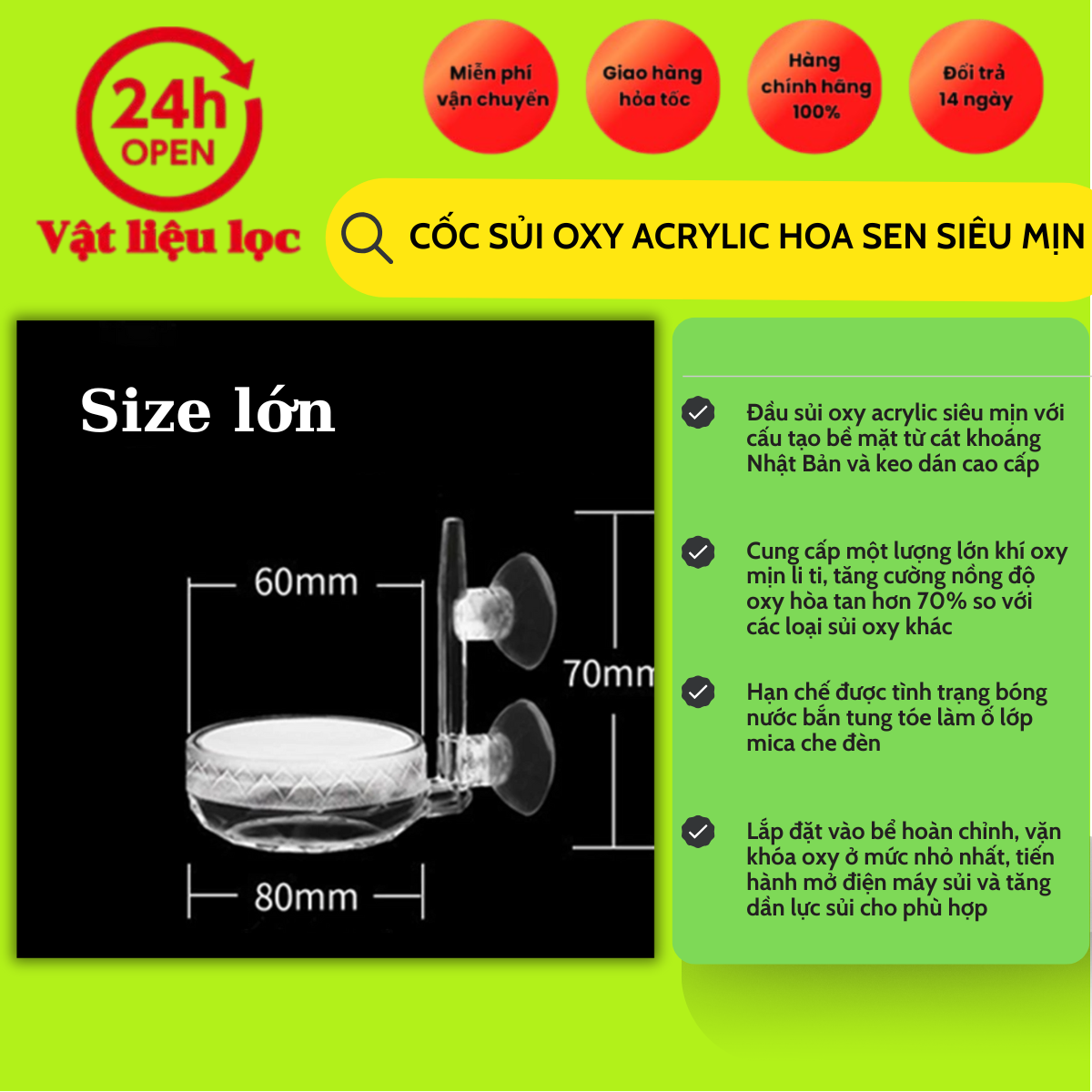 Cốc Sủi Oxy Acrylic Lotus Siêu Mịn