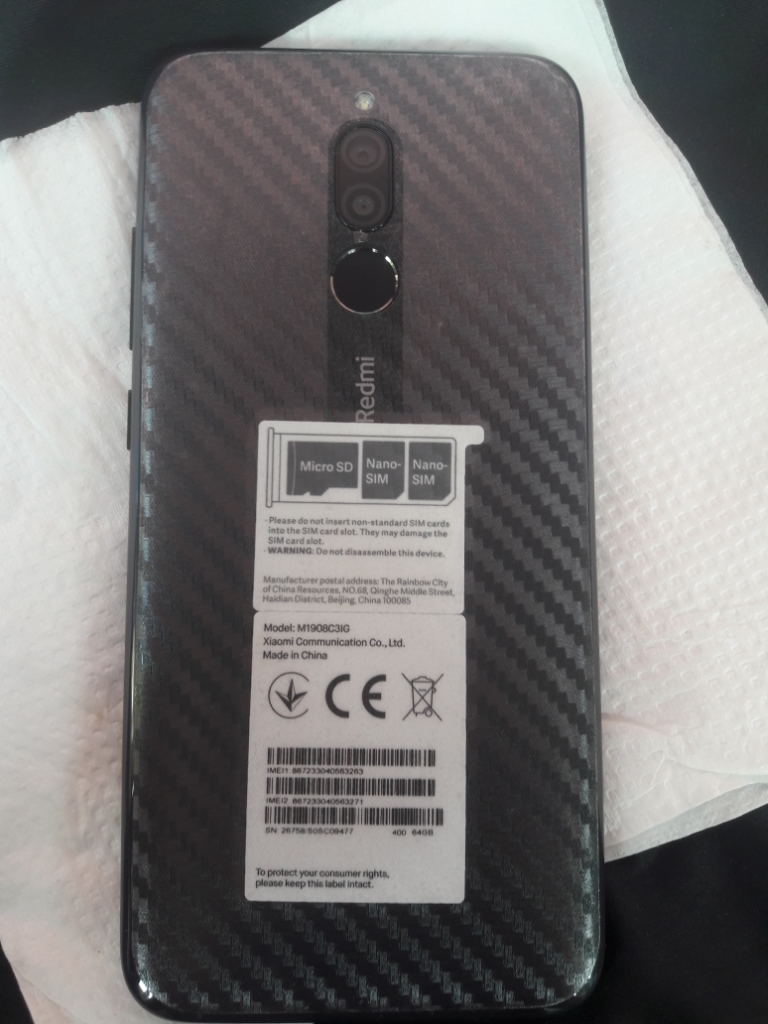 Miếng dán mặt lưng skin carbon Xiaomi Redmi 8/8A/ Note 8