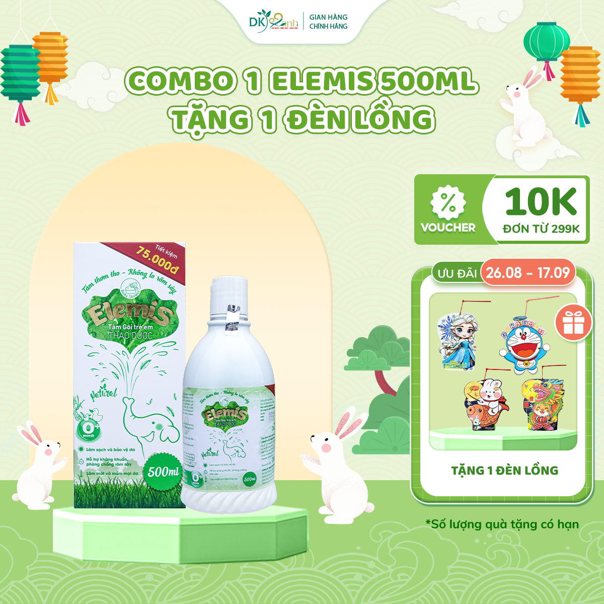 Nước tắm thảo dược Elemis 500ml/dạng gói lẻ - DK Pharma