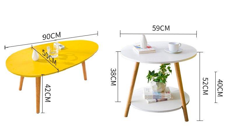 Bàn trà Bắc Âu hình trứng 1 tầng gp55