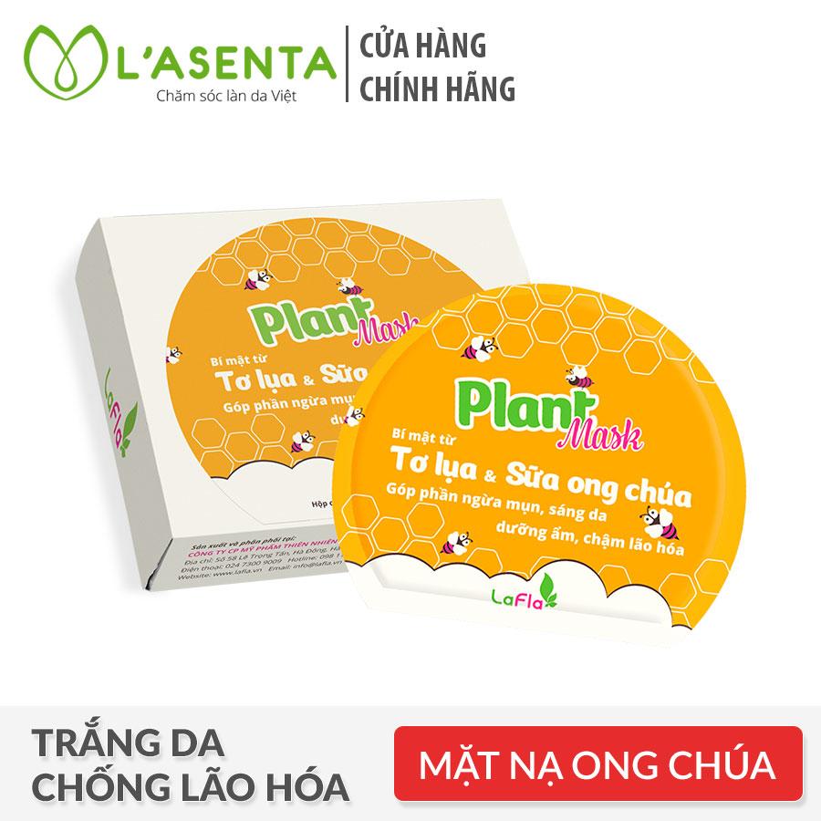 Mặt Nạ Tơ Lụa Sữa Ong Chúa Dưỡng Da - Hết Mụn - Ngừa Lão Hóa - Chính Hãng LAFLA Plant Mask - Hộp 10 Miếng