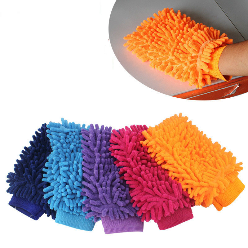 Găng Tay Rửa Xe Ô Tô Xúc Tu Sợi Microfiber (1 Chiếc Màu Cam)