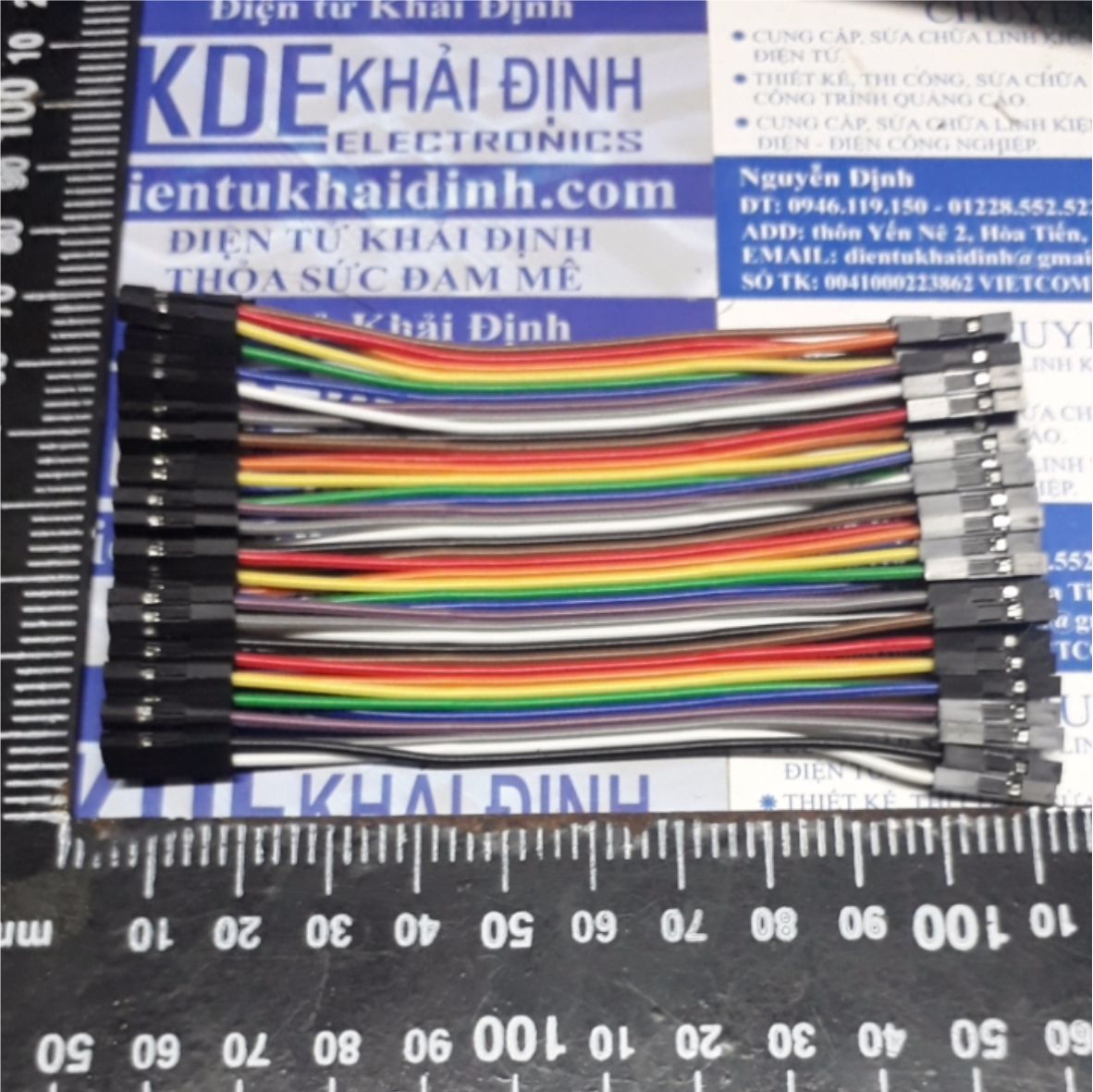 Tấm 40p 40 sợi dây cắm test bo testboard 10cm nhựa header dp đen đầu đực-đực cái-cái đực-cái kde4819