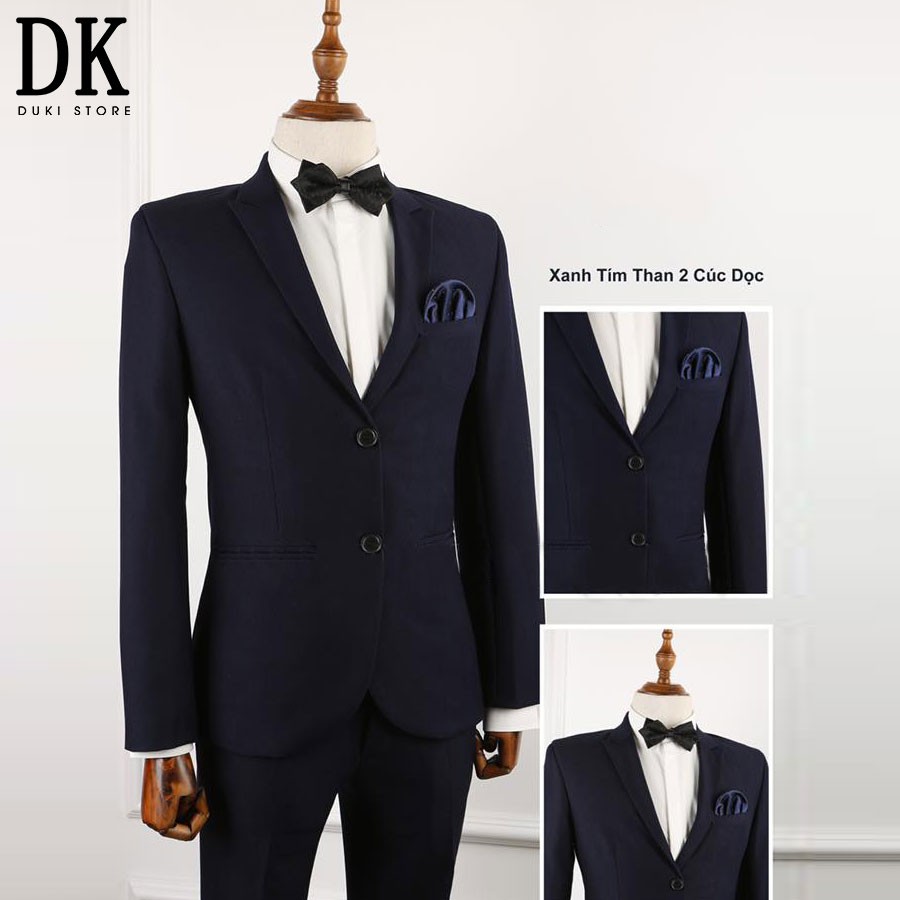 Hàng cao cấp | Bộ vest nam màu xanh đen cực sang trọng DKB0002 - DUKI STORE