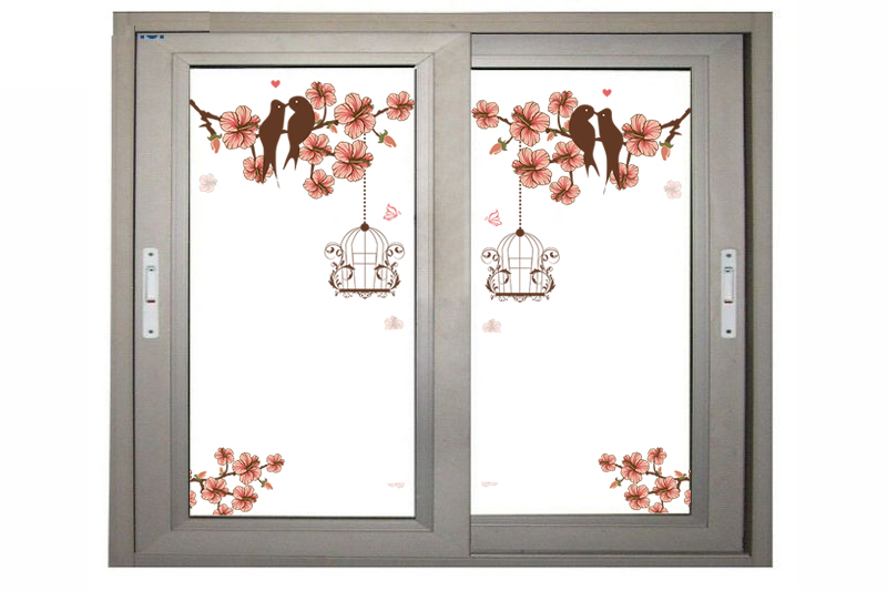 Decal dán kính mờ cao cấp - Hoa anh đào 3D(Ngang 60 x cao 1m2)