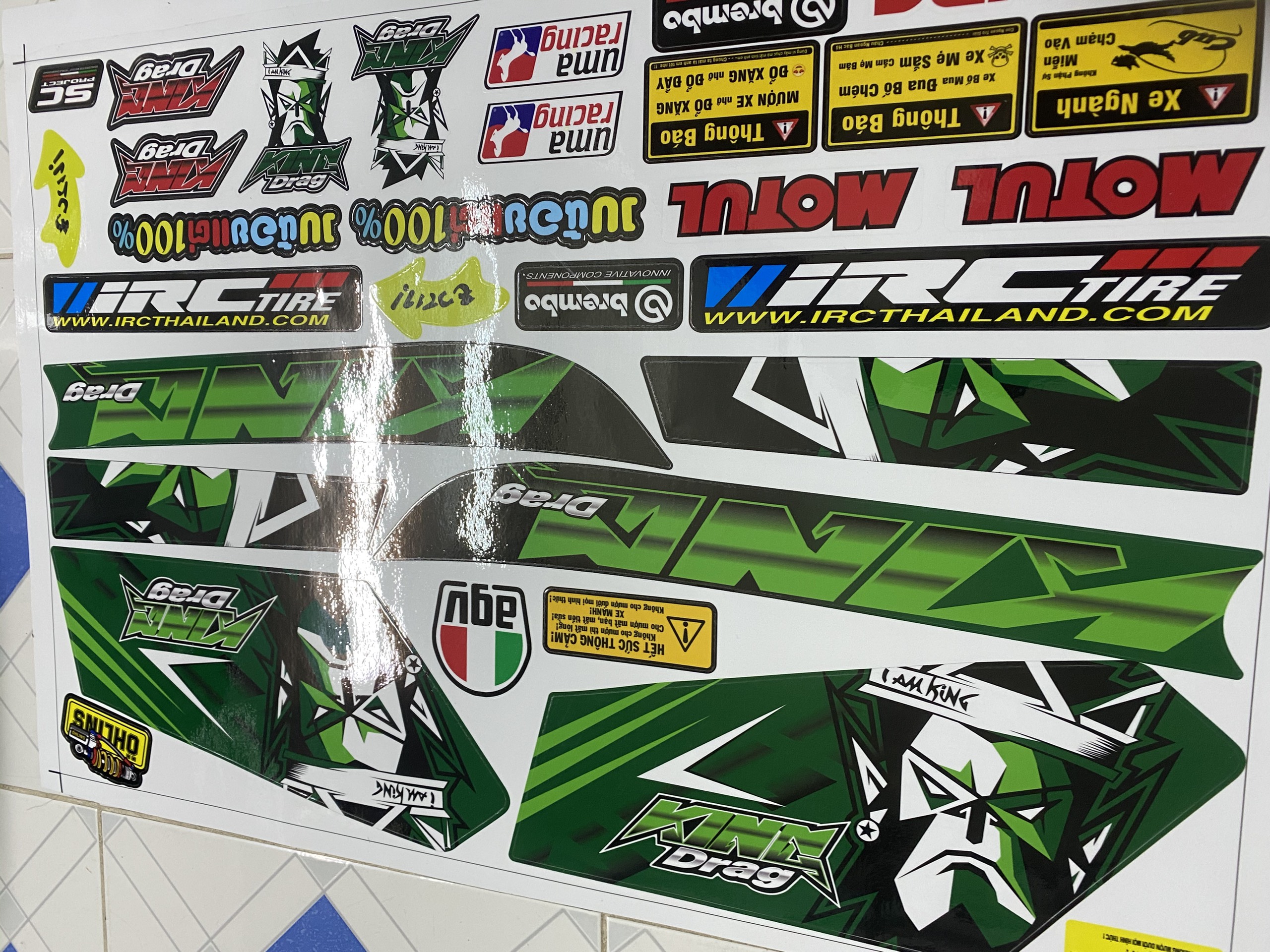 TEM RỜI CUB 82 KING DRAG XANH LÁ