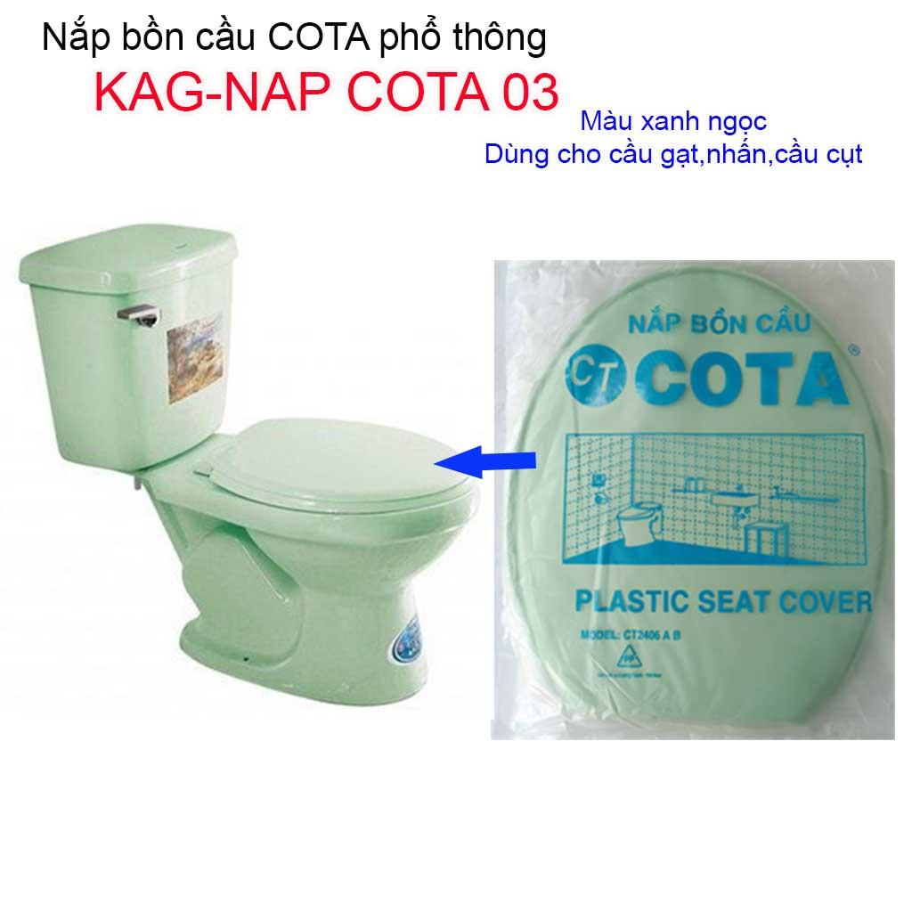 [HCM]Nắp đậy bàn cầu Cota Nắp bồn cầu phổ thông màu xanh ngọc  giá sỉ KAG-NAP Cota03