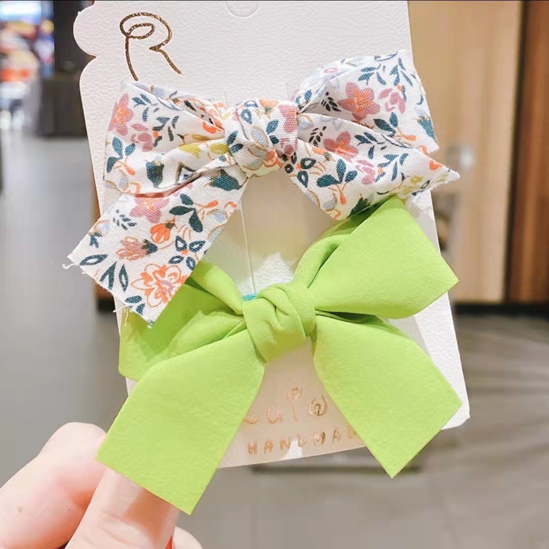 Set 2 Kẹp Tóc, Cặp Tách Nơ Hoa Dễ Thương Cho Bé Gái