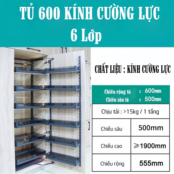 Kệ tủ đồ khô 6 tầng 12 ngăn kb26
