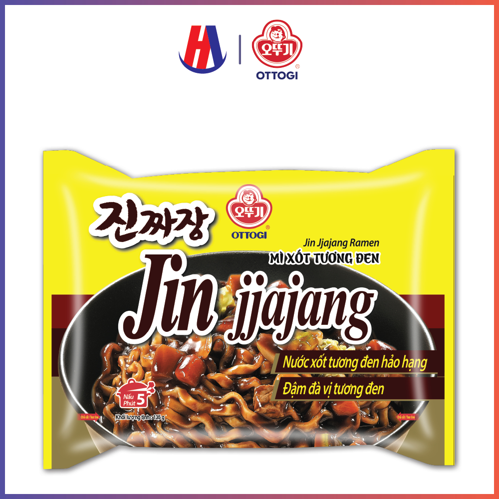 Mì trộn xốt tương đen Jin Jjajang Ramen Ottogi gói 135g 135g)