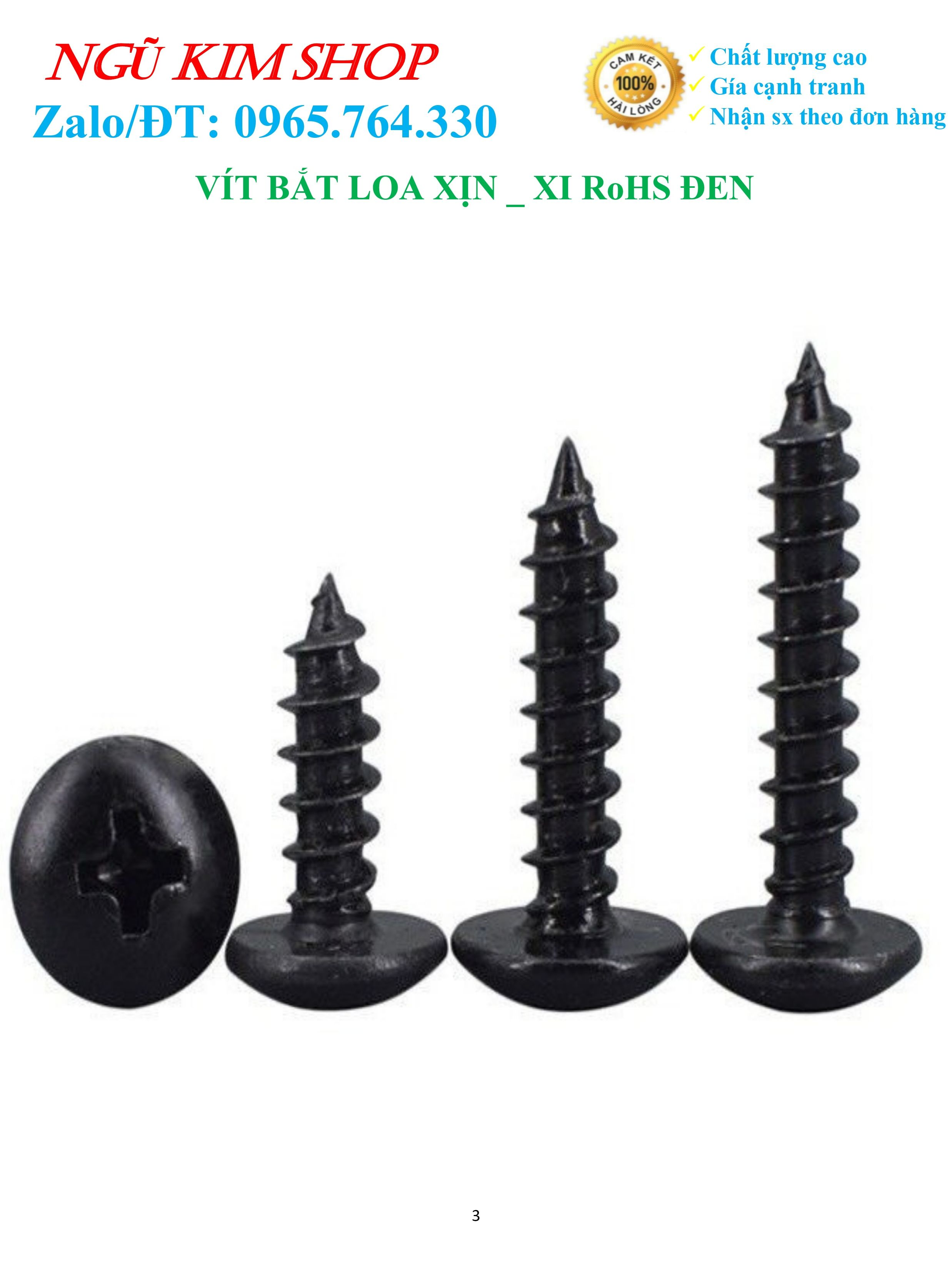 Genuine Speaker Screws M4, M4.5, M5 Black Plated