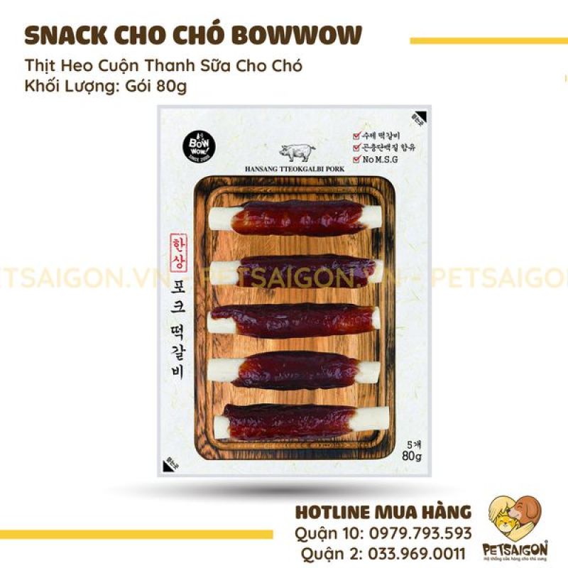 THỊT HEO CUỘN THANH SỮA CHO CHÓ - 80G