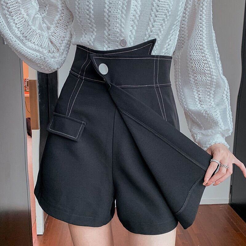 Quần short nữ giả váy cạp chéo viền chỉ nổi hot