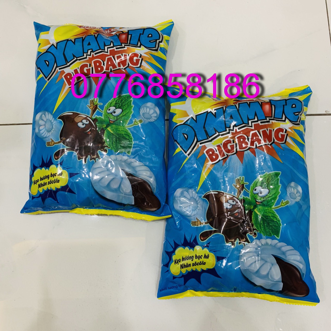 [HCM]COMBO 2 BỊCH KẸO DYNAMTE BIGBANG 320G NHÂN SOCOLA DÂU