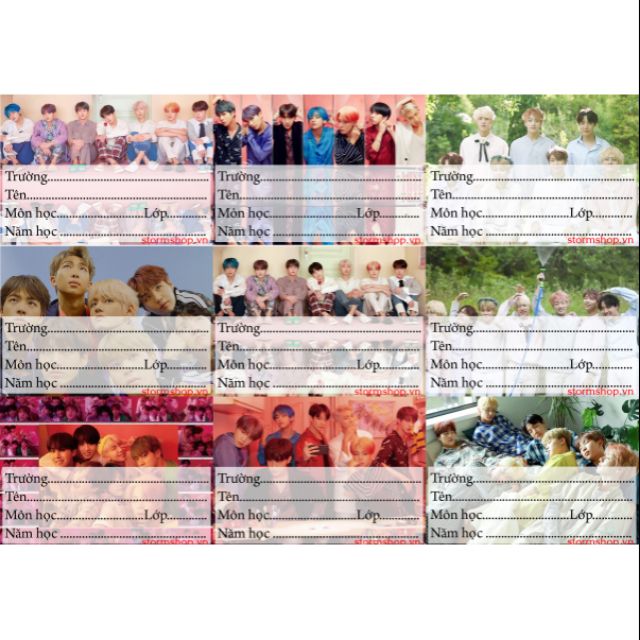 Nhãn vở bts mẫu mới album "persona" - set gồm 9 cái