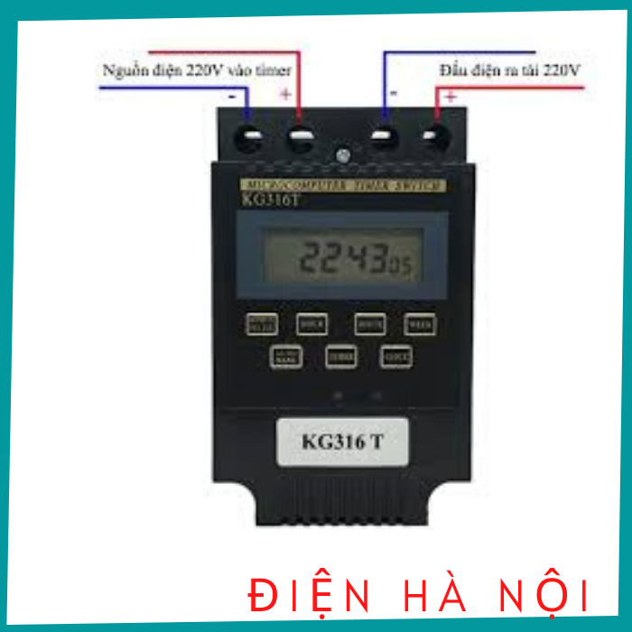 Bộ Công Tắc Hẹn Giờ Tắt Mở Thiết Bị Tự Động Smart Sensor KG316 (Đen), cong tac dien thong minh, o cam hen gio, timer hen gio, role thoi gian,kg316t