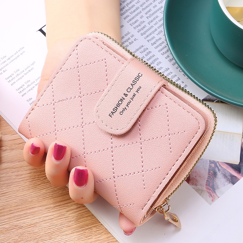 VÍ NGẮN NỮ CẦM TAY SIÊU CẤP 457 CARO FASHION AND CLASSIC SIÊU DỄ THƯƠNG