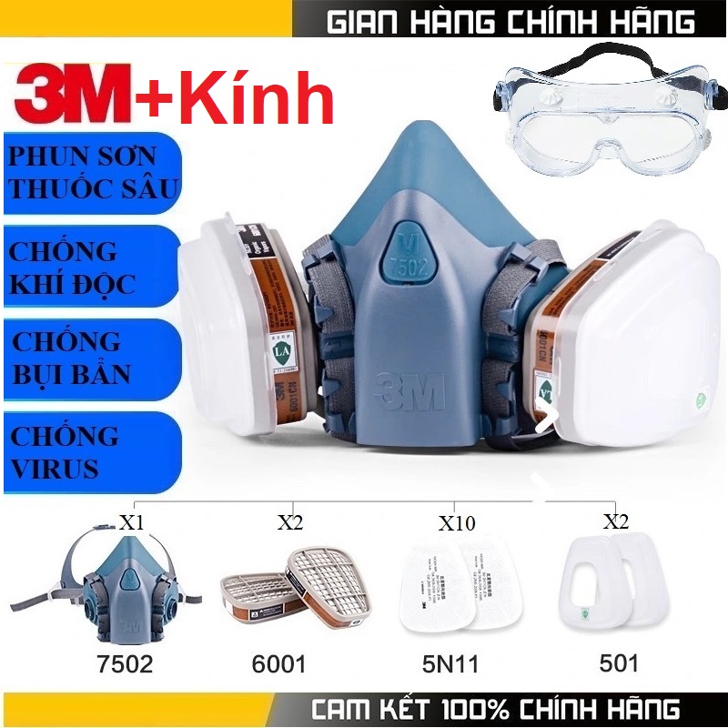 Mặt nạ phòng độc 3 M 7502