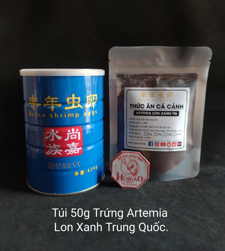 Trứng Artemia Trung Quốc Lon Xanh Tỉ Lệ Nở Cao - Thức ăn cá cảnh | Hingaostore.