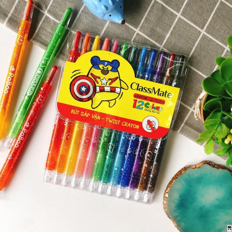 Bút sáp vặn 12 màu Classmate CL-TC201 (Loại dài)