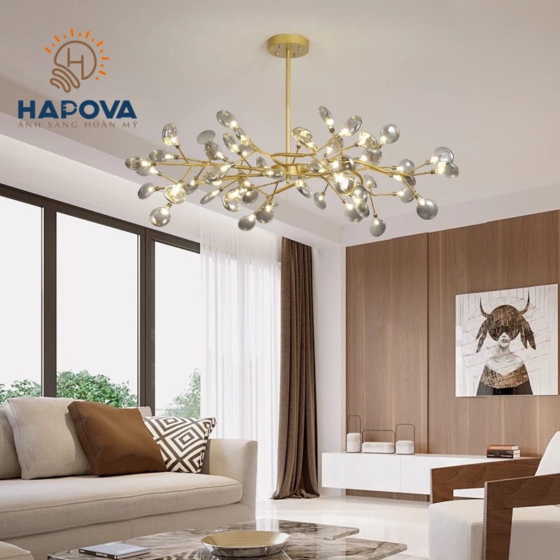 Đèn trần phòng khách 45 lá HAPOVA TANAL 6989