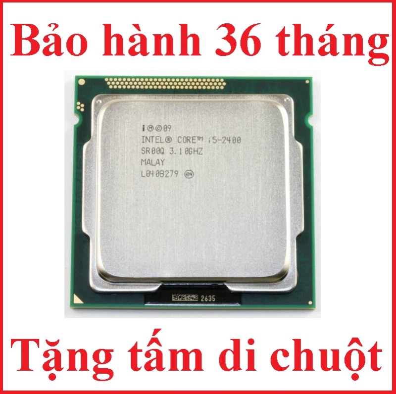 Bảng giá Bộ vi xử lý CPU CORE I5 2400 PC socket 1155 lắp main H61 Z68 B75 chạy RAM DDR3 1G 2G 4G 8G bus 1066/1333/1600 Chip Sandy Bridge thế hệ 2 tốc độ chíp  3.4GHZ  cấu tạo 4 lõi – 4 luồng Hàng chính hãng Phong Vũ