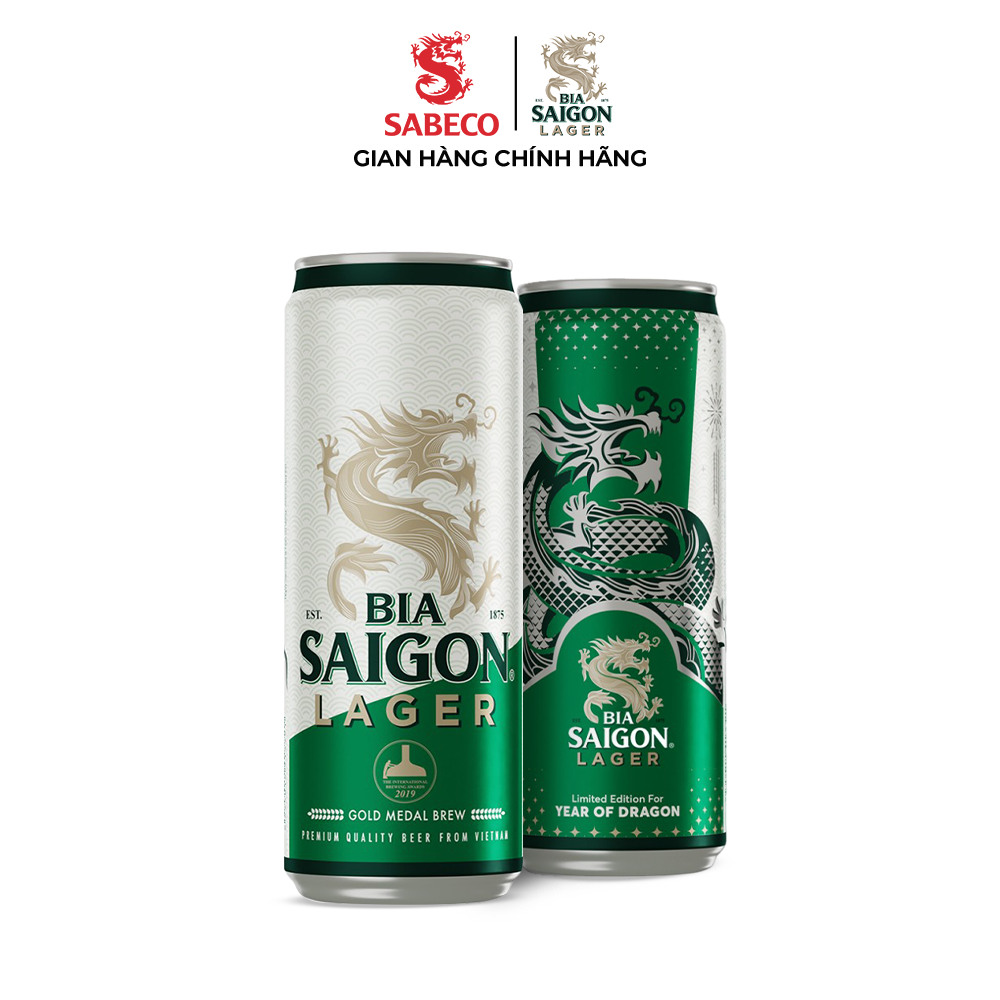 Thùng 20 lon Bia Saigon Lager Sleek 330ml