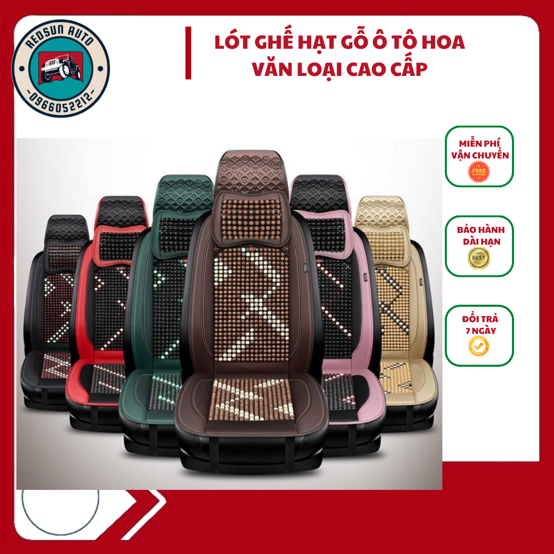 Lót ghế tựa lưng hạt gỗ cao cấp cho văn phòng và ô tô, xe hơi, xe khách, xe tải hoa văn, chống nóng massage 🍁Hàng Xịn🍁